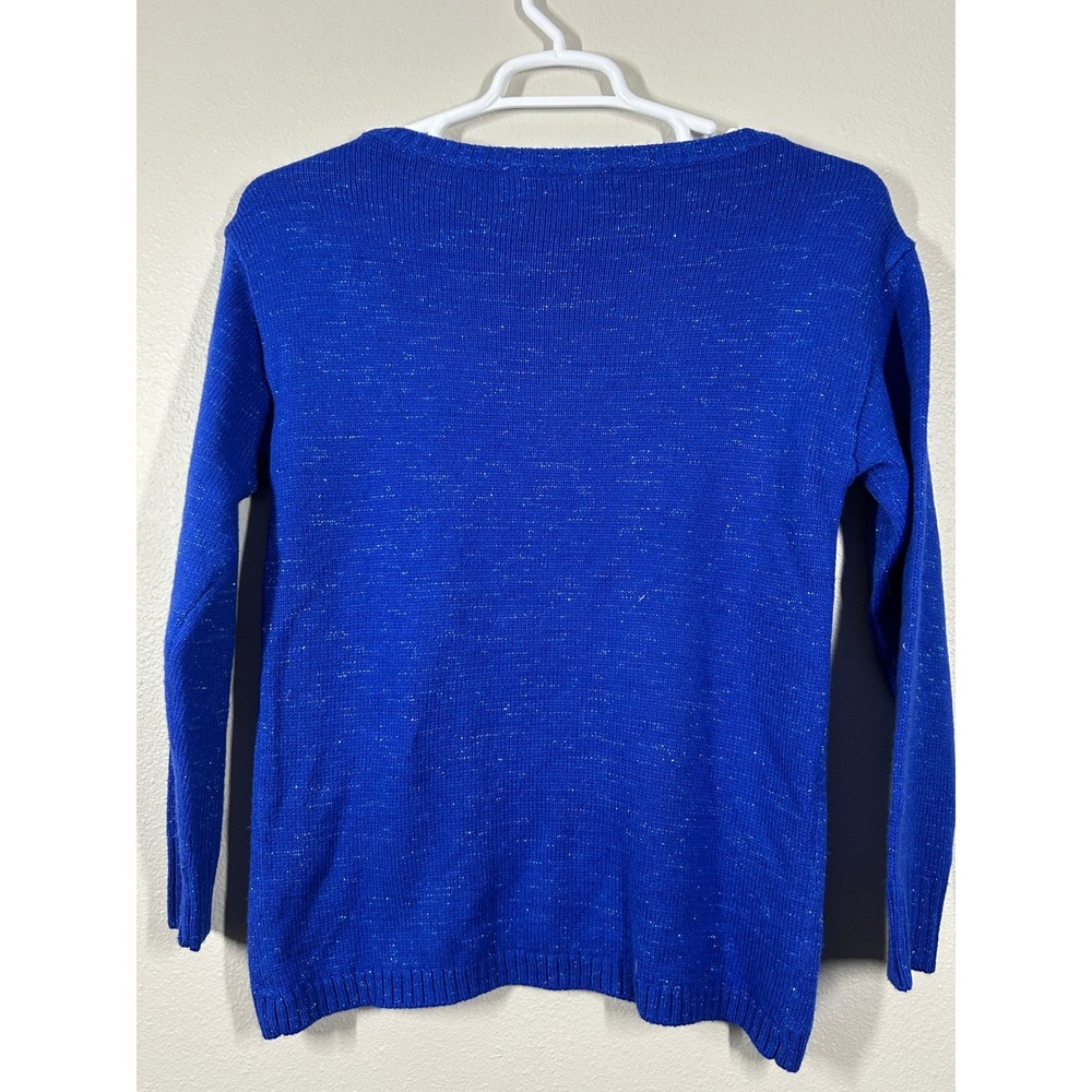 Isabella's Closet Blue Happy Howlidays Dachshund Sparkle Sweater Large - Picture 11 of 12